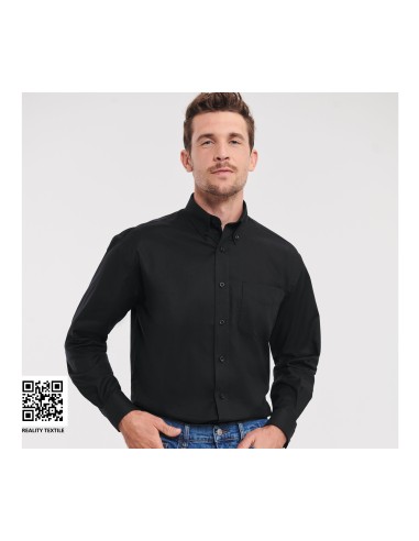 RUS-0R932M0-Men's Long Sleeve Classic Oxford Shirt